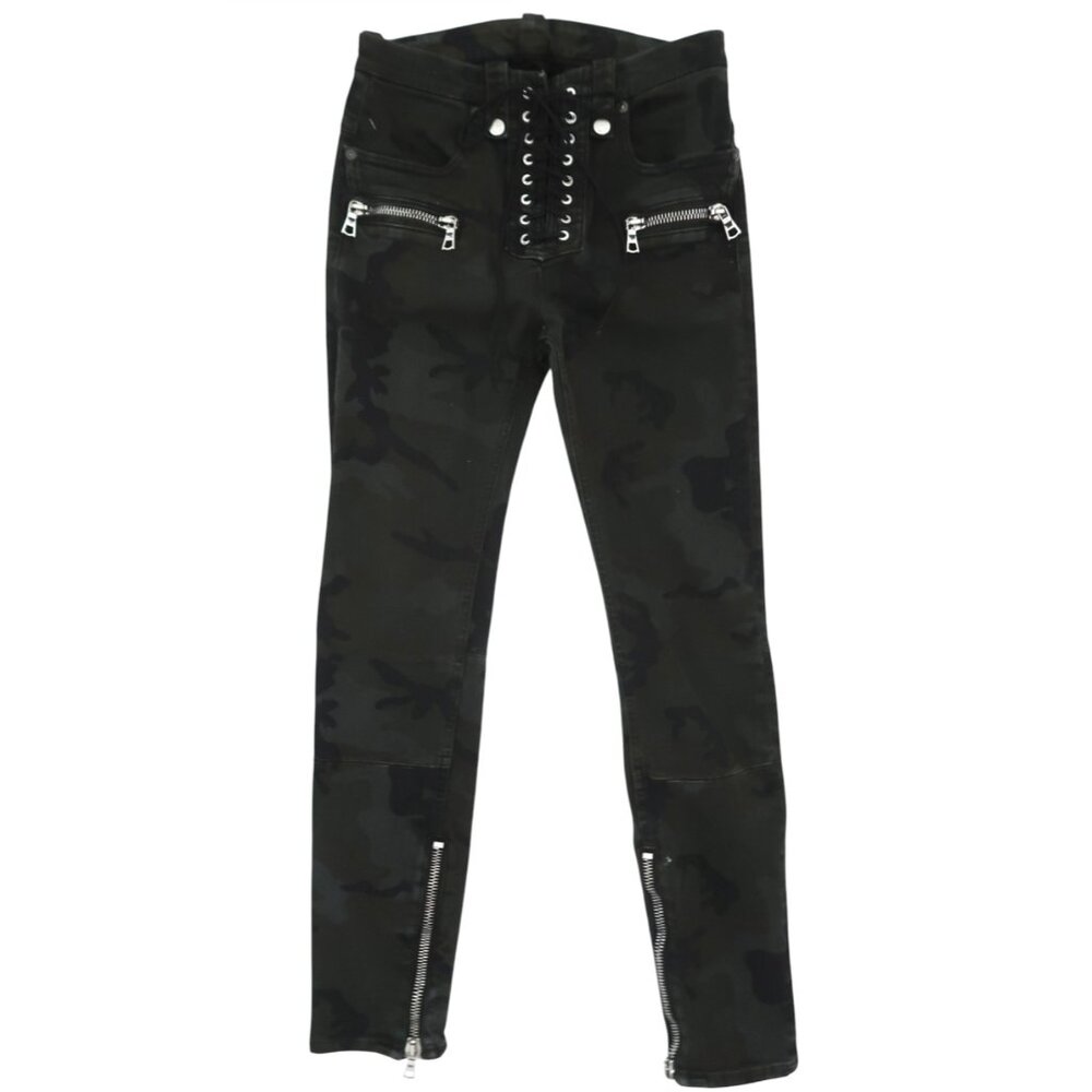 UNRAVEL BEN TAVERNITI Camo print lace up jeans sz 26